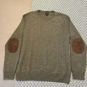 Olive Cable Wool Sweater